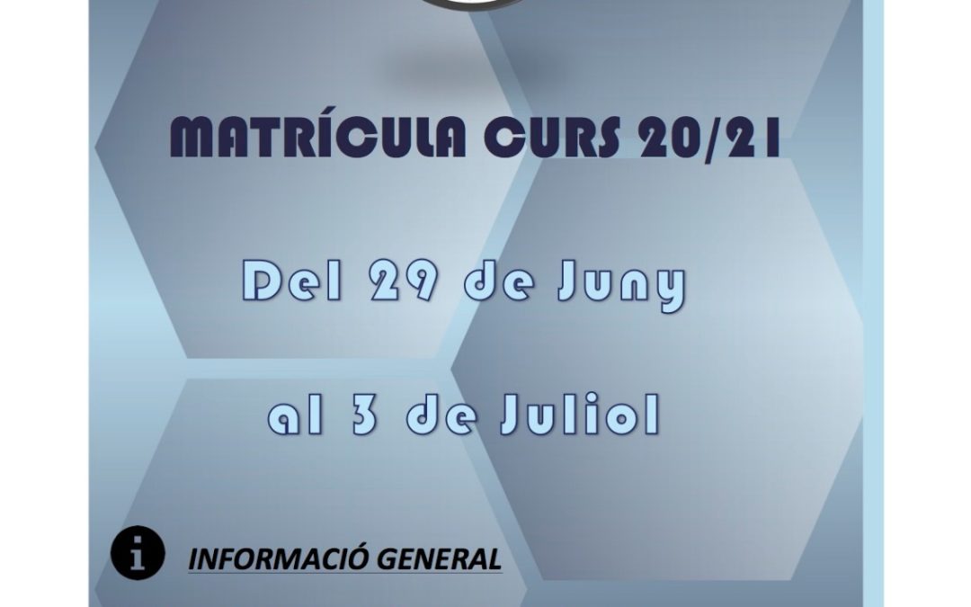 MATRICULA ABIERTA CURSO 2020/2021